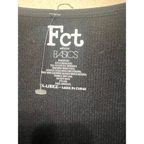 FCT Womans Fine Ribbed Bodysuit Black Sz XL NWOT - Picture 3 of 7